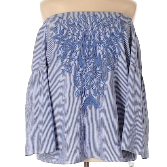 I.N.C. Embroidered Off Shoulder 1X - Picture 1 of 2